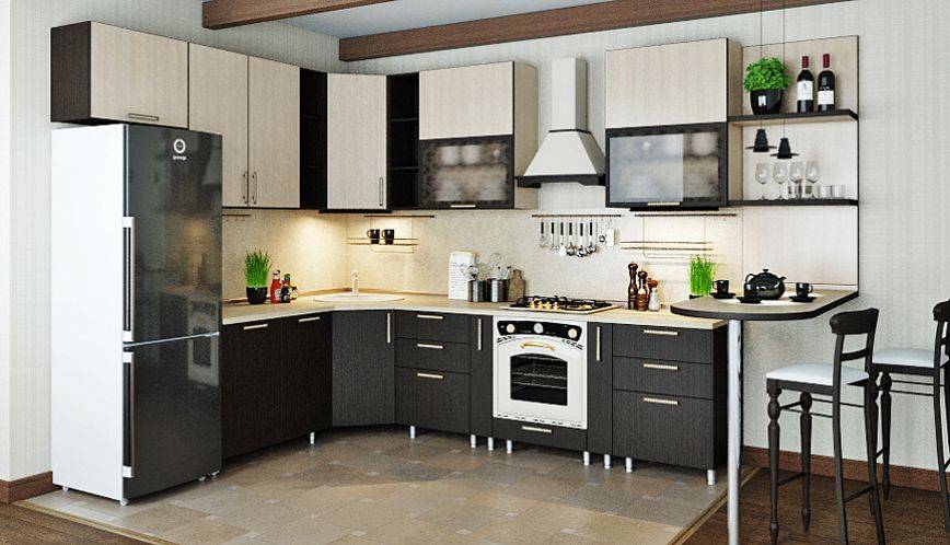 угловая комбинированная кухня в Армавире