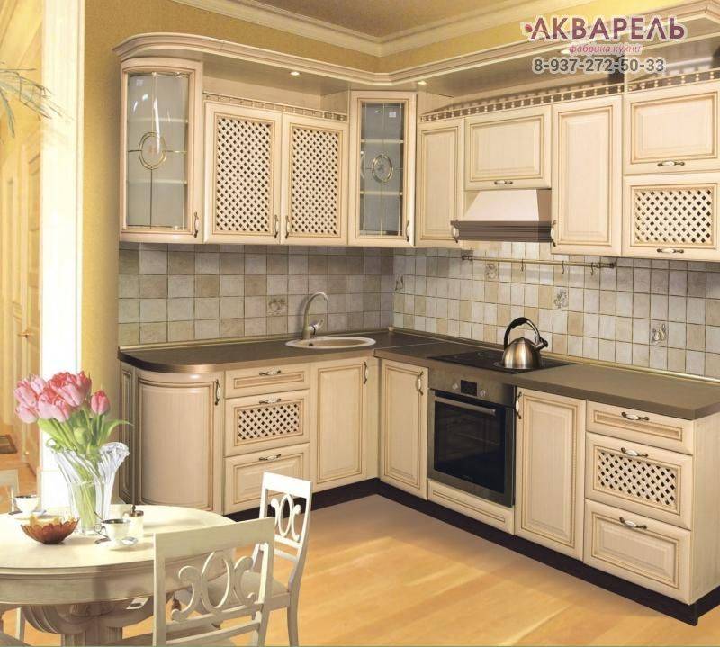 кухня угловая в пленке пвх с патиной в Армавире