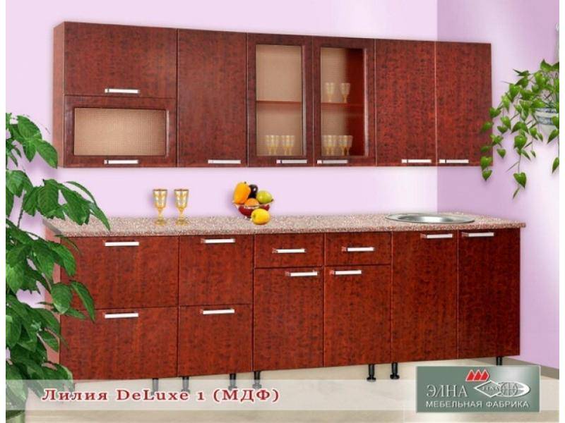 кухня прямая лилия deluxe 1 (мфд) в Армавире