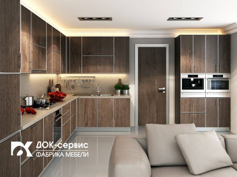 угловая кухня в алюминиевой рамке в Армавире