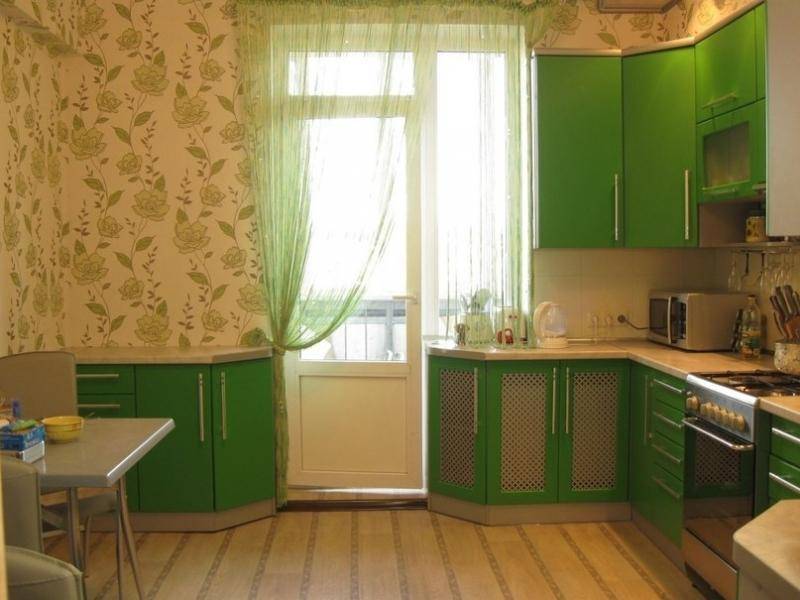 угловая зеленая кухня в Армавире