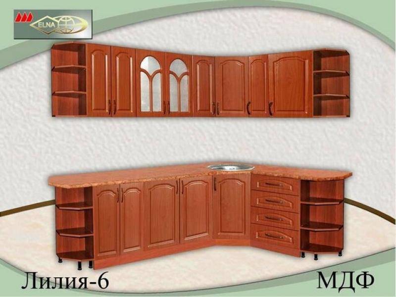 кухня угловая лилия 6 (мдф) в Армавире