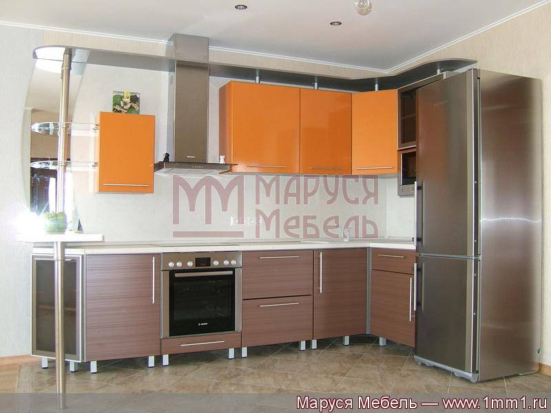 кухня угловая оранжевая в Армавире
