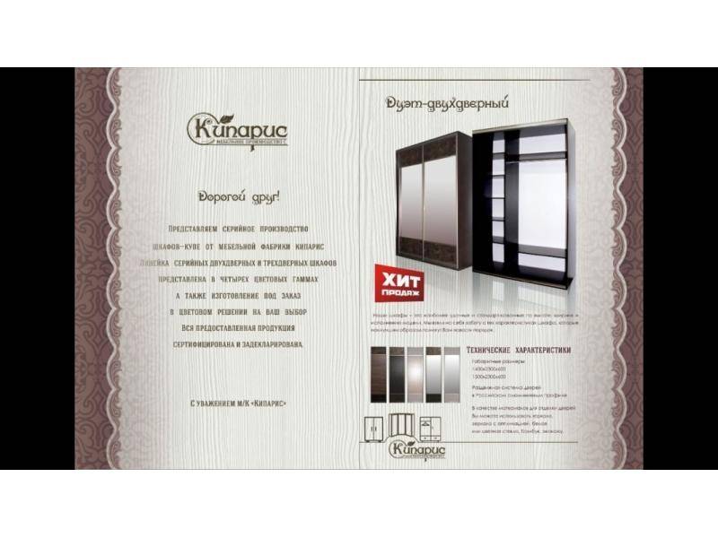 шкаф-купе дуэт двухдверный в Армавире