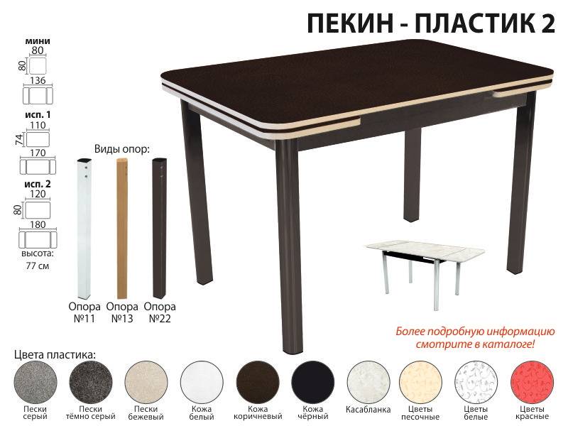 стол обеденный пекин пластик 2 в Армавире