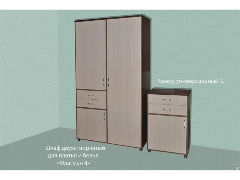 шкаф двухстворчатый для платья и белья флагман 4 в Армавире