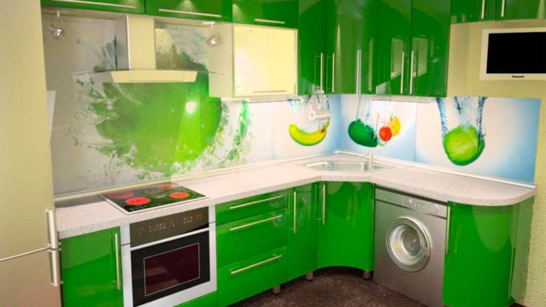 угловая зеленая кухня в Армавире