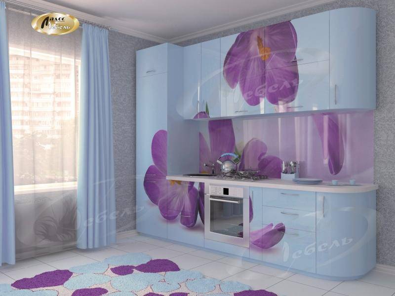 кухня прямая «крокус blue» в Армавире