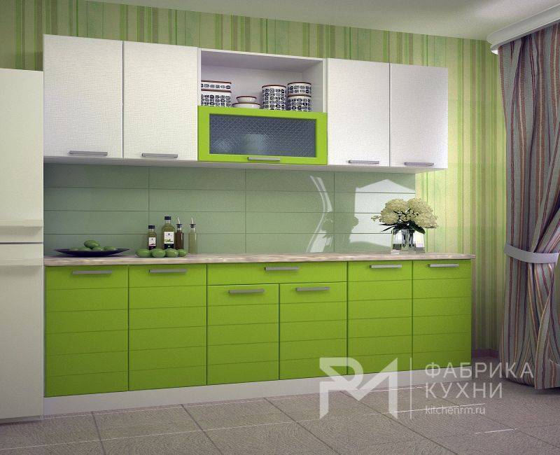 прямая современная кухня холст платина лайм в Армавире