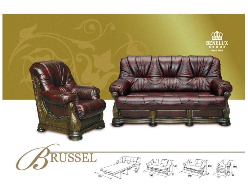 коричневый диван из кожи brussel в Армавире