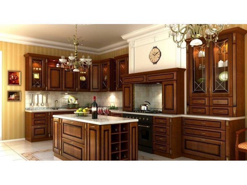 угловая кухня с островком классика в Армавире
