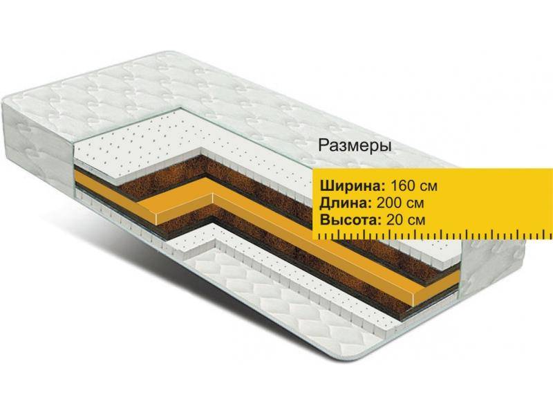 матрас сэндвич латекс+кокос+холлофайбер в Армавире