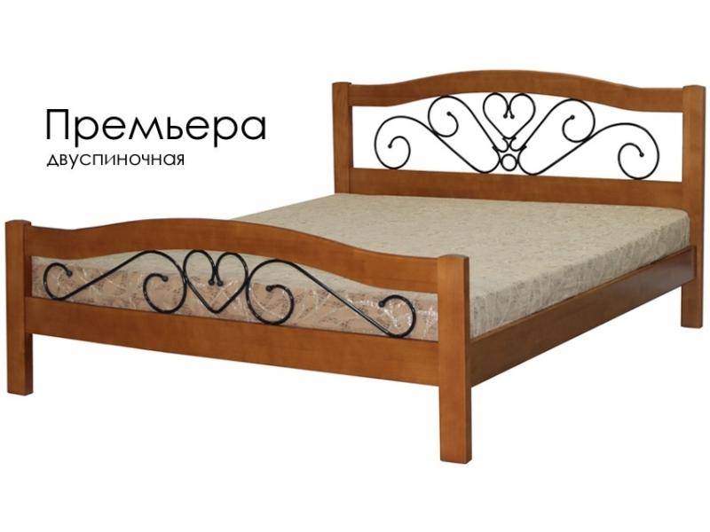 кровать премьера из массива сосны с элементами ковки в Армавире