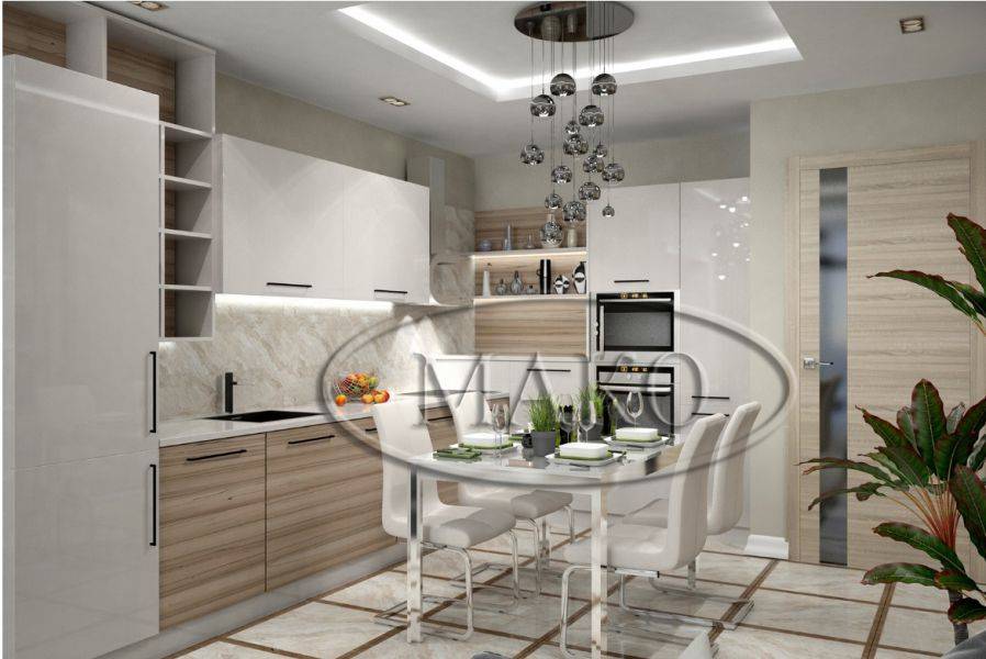 современная светлая кухня в Армавире