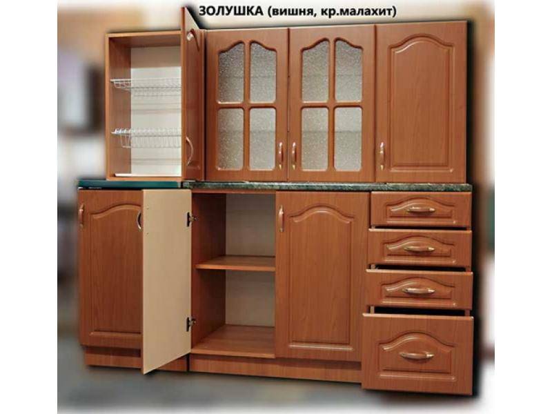 кухня прямая золушка мдф (вишня) в Армавире