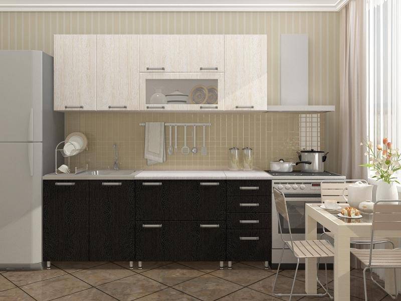 модульная кухня белое и черное дерево в Армавире