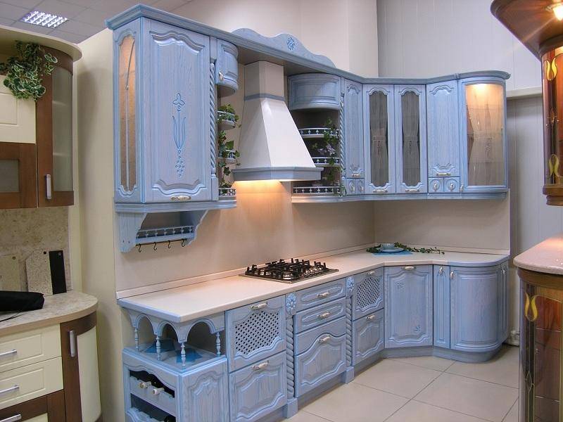 кухонный гарнитур ясень цвет голубая лагуна в Армавире