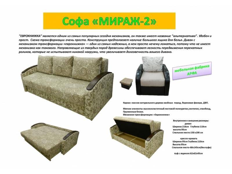прямая софа мираж-2 в Армавире