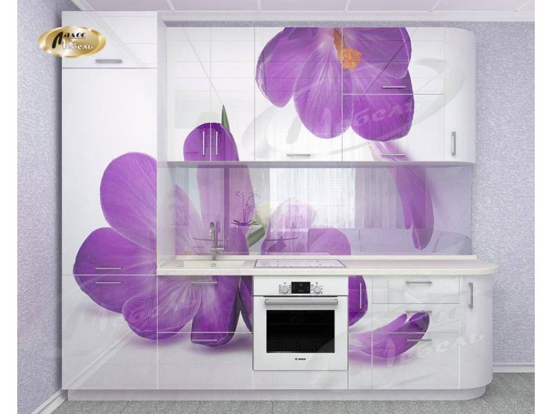 кухня прямая «крокус white gloss» в Армавире