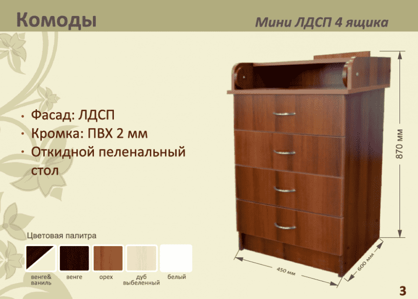 детский комод мини лдсп 4 ящика в Армавире
