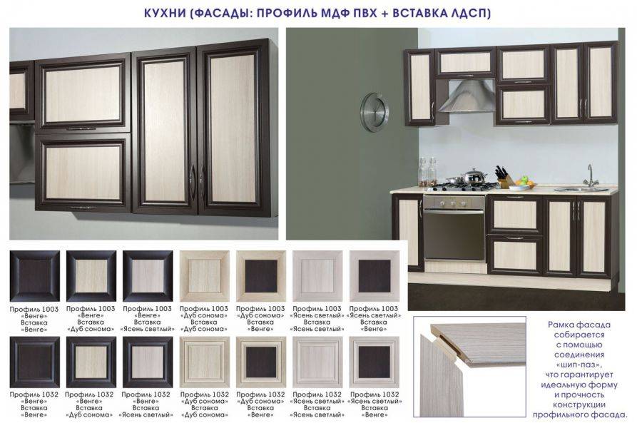 кухня с фасадом мдф пвх + вставка лдсп в Армавире