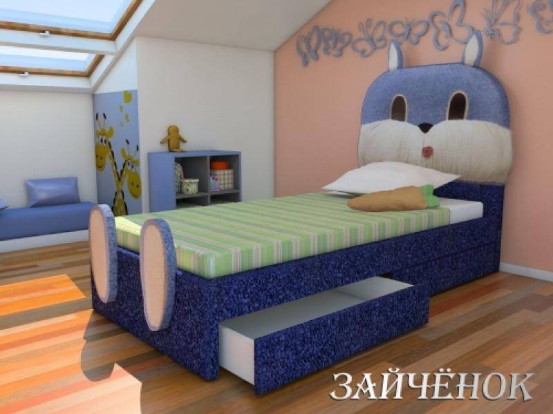 кровать зайка с мягким изголовьем кожа в Армавире