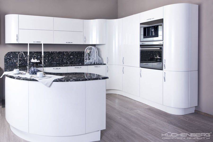 радиусная угловая кухня loft kristall в Армавире