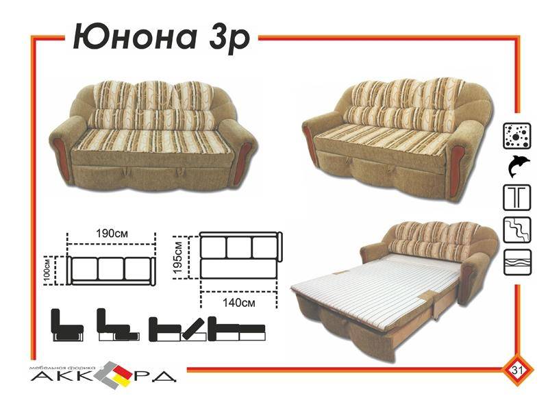 двухместный диван юнона 3р в Армавире