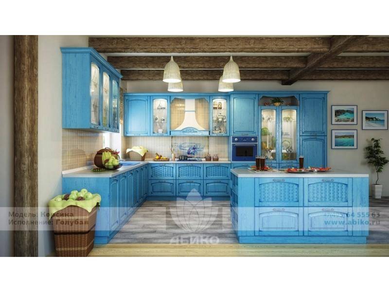 кухня корсика голубая массив в Армавире