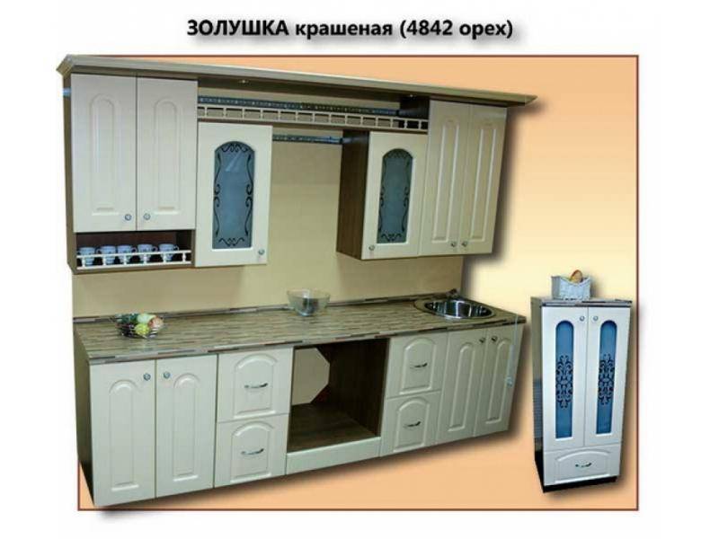 кухня золушка крашеная глянцевая (4842 орех) в Армавире