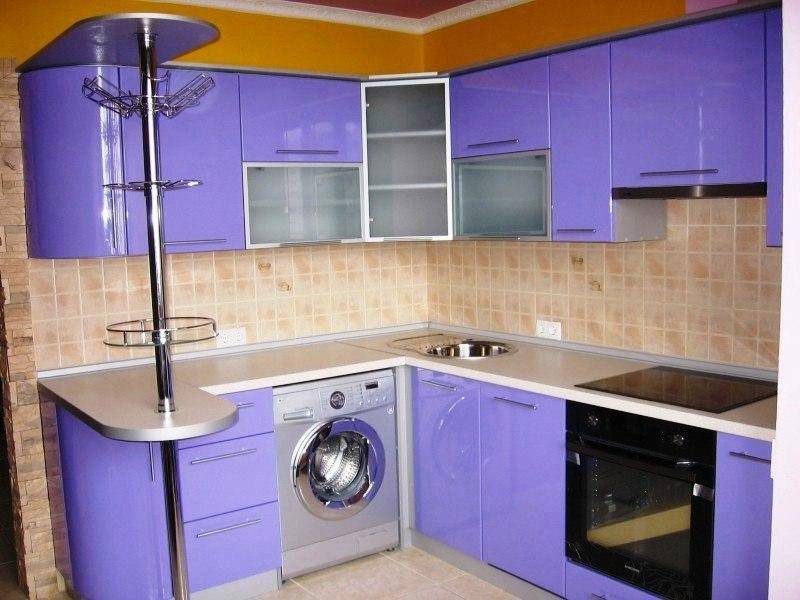 угловая фиолетовая кухня в Армавире