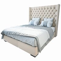 кровать двуспальная 160х200 бежевая из велюра jackie king в Армавире
