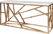 консоль geometric 180x50x90 золото, белая столешница в Армавире