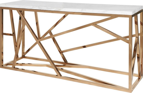 консоль geometric 180x50x90 золото, белая столешница в Армавире