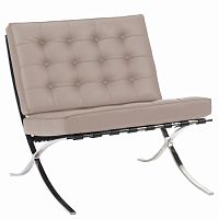 кресло barcelona chair экокожа серое в Армавире