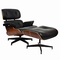 кресло eames style lounge chairчерное с коричневым в Армавире