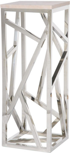 консоль geometric высокая 40x40x110 хром, белая столешница в Армавире