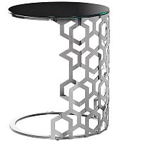 стол приставной silver circle 50x50х60 черный, серебро в Армавире
