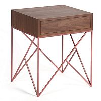 прикроватная тумба с ящиком prince box copper американский орех медная, американский орех в Армавире