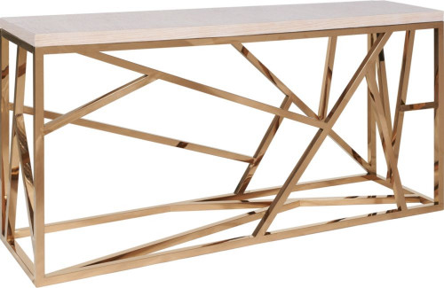 консоль geometric 180x50x90 золото, светлая столешница в Армавире