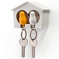 держатель+брелок для ключей двойной sparrow белый-желтый в Армавире