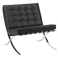 кресло barcelona chair экокожа черное в Армавире