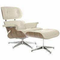 кресло eames style lounge chair & ottoman кремовое в Армавире