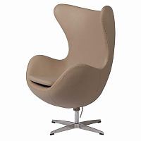 кресло egg chair кожа темно-бежевое в Армавире