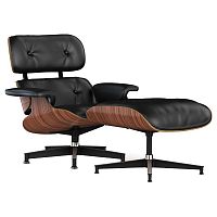 кресло lounge chair & ottoman черное в Армавире