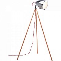 торшер chromatic tripod хром на деревянном основании в Армавире