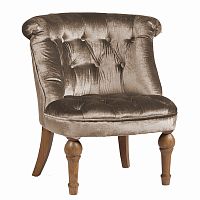 кресло sophie tufted slipper chair серо-коричневое в Армавире