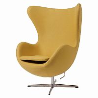 кресло egg chair кашемир желтое в Армавире