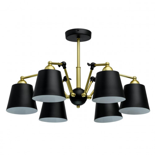 потолочная люстра mw-light таун 5 691011506 черная в Армавире