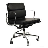 кресло eames style с регулируемой высотой черная кожа в Армавире